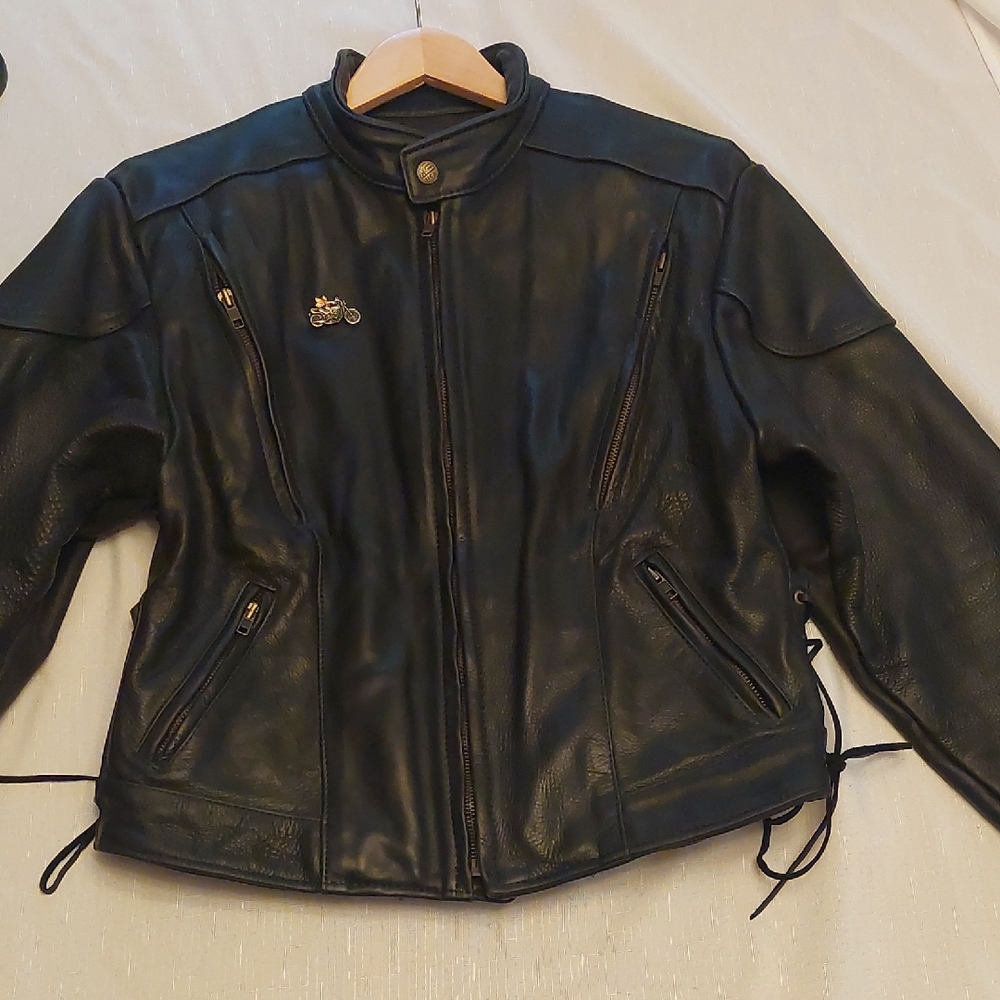 Womens Black Leather Motorcycle Jacket